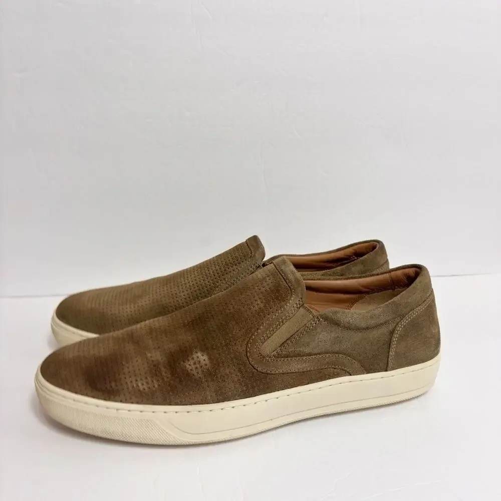 VINCE ACE SUEDE SLIP-ON MEN SHOES SNEAKERS TAN SIZE US 12 EUR 46 NO BOX